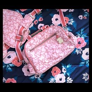 Baby girl diaper bag with changing pad
